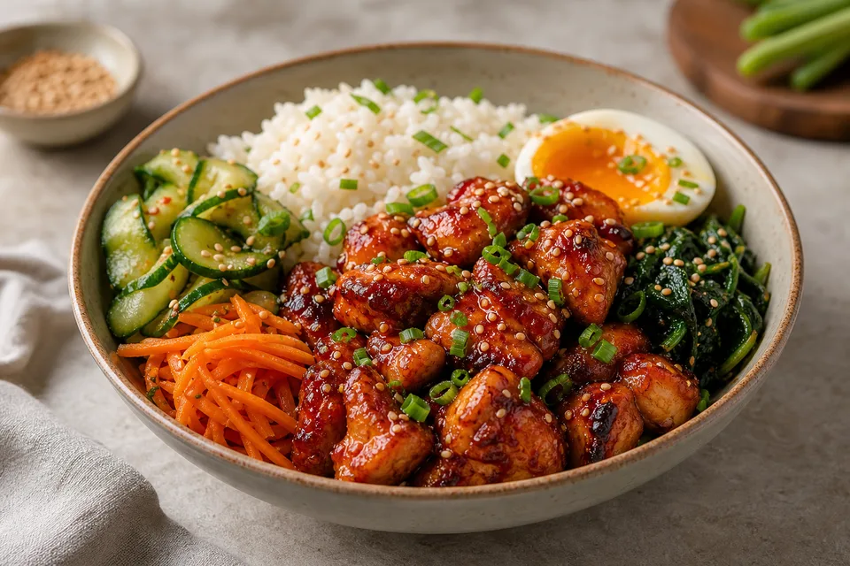 Korean gochujang chicken rice bowl